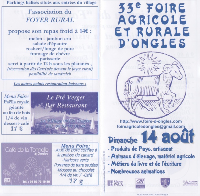 33ème édition de la Foire agricole d'Ongles 33ème édition de la Foire agricole d'Ongles