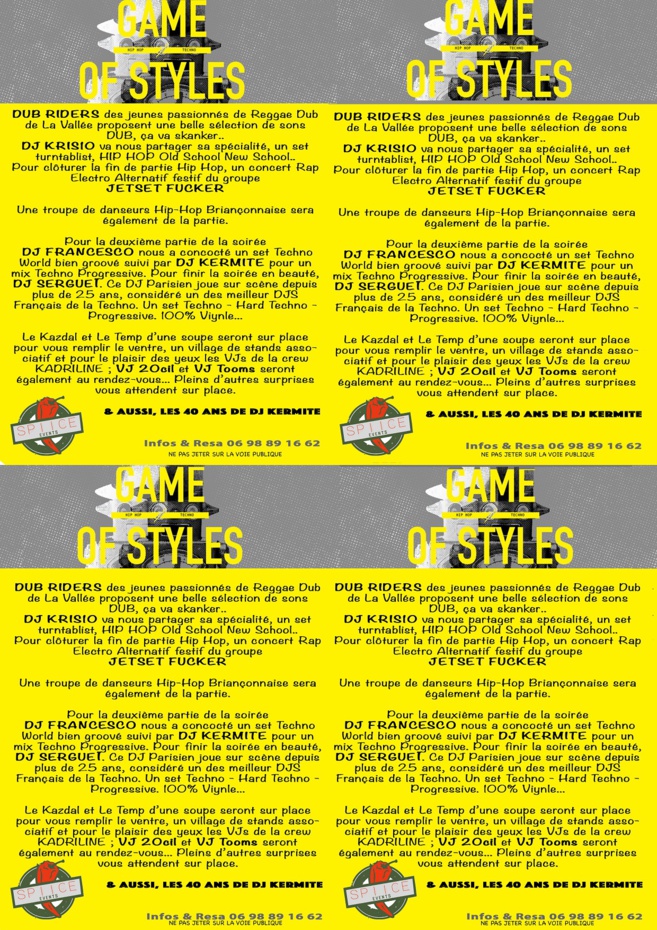 Programme Game of Styles Programme Game of Styles