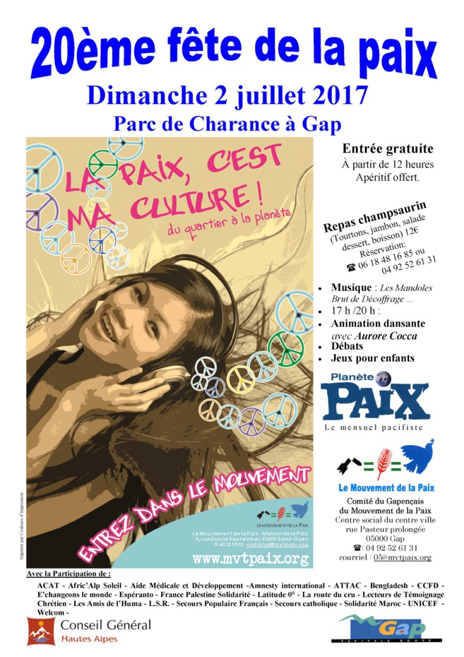 La Fête de la paix a lieu dimanche à Gap La Fête de la paix a lieu dimanche à Gap