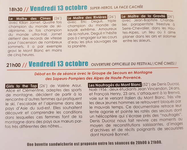 La montagne sur grand écran… au Cinétoile les 13 et 14 octobre La montagne sur grand écran… au Cinétoile les 13 et 14 octobre
