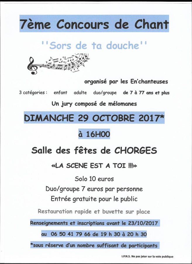 Les chanteurs vont sortir de leur douche dimanche, à Chorges Les chanteurs vont sortir de leur douche dimanche, à Chorges