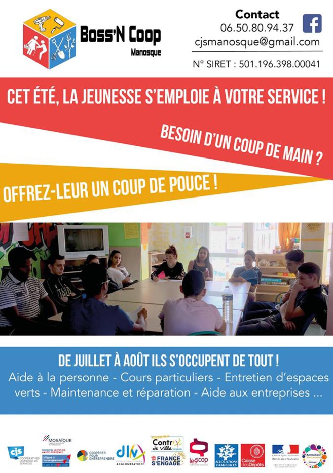 Boss’N Coop : la jeunesse manosquine vend ses services Boss’N Coop : la jeunesse manosquine vend ses services