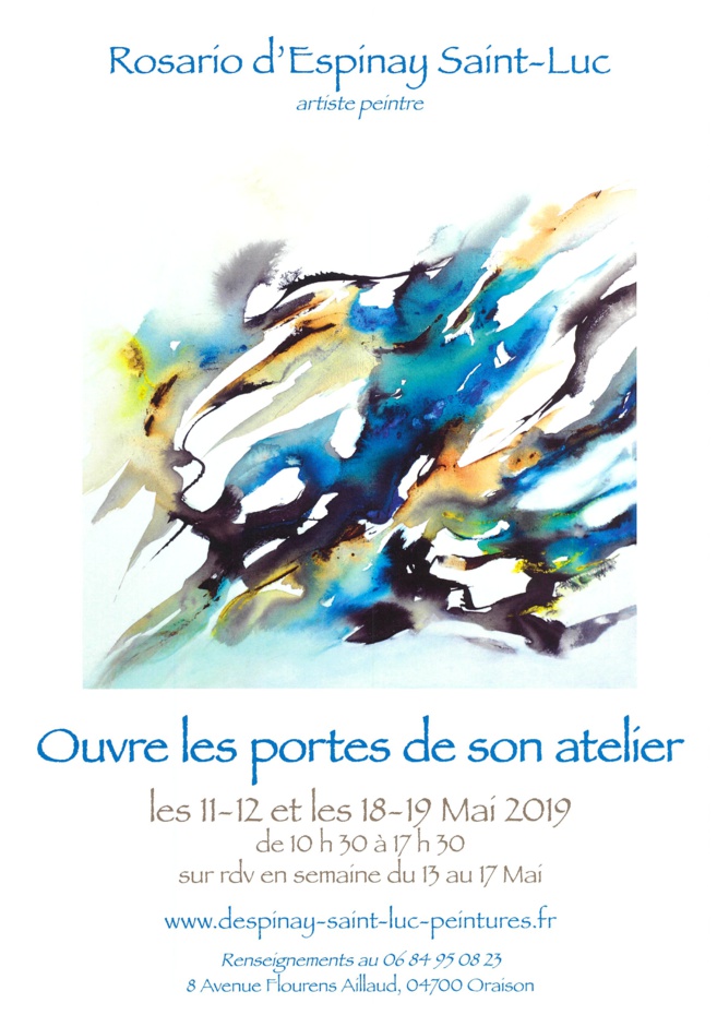 Rosario d'Espinay Saint-Luc ouvre les portes de son atelier à Oraison Rosario d'Espinay Saint-Luc ouvre les portes de son atelier à Oraison