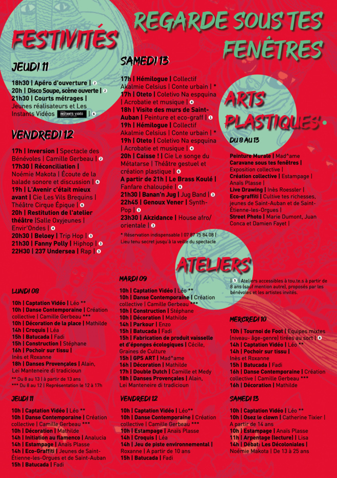 À Saint-Auban cette semaine : le retour de « Regarde sous tes fenêtres » ! À Saint-Auban cette semaine : le retour de « Regarde sous tes fenêtres » !