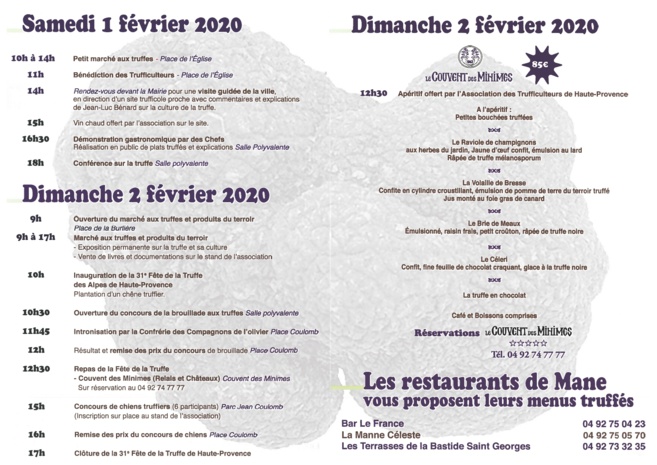 Mane accueille la 31ème fête de la truffe ce week-end Mane accueille la 31ème fête de la truffe ce week-end