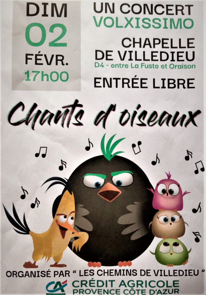 CONCERT VOLXISSIMO A LA CHAPELLE DE VILLEDIEU CONCERT VOLXISSIMO A LA CHAPELLE DE VILLEDIEU