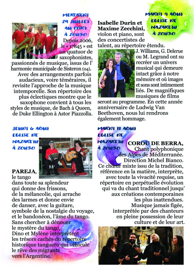 A Seyne les alpes 13ème édition de Musique dans la vallée A Seyne les alpes 13ème édition de Musique dans la vallée