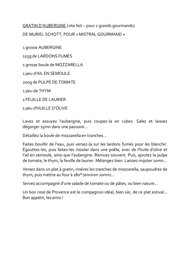 mistral gourmand par Mumu et Pierrot Schott # 4 mistral gourmand par Mumu et Pierrot Schott # 4