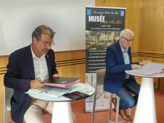 Jean-Luc Chauvin, président de la CCIAMP et Bernard Mossé, président de l'association Villa Air Bel Jean-Luc Chauvin, président de la CCIAMP et Bernard Mossé, président de l'association Villa Air Bel