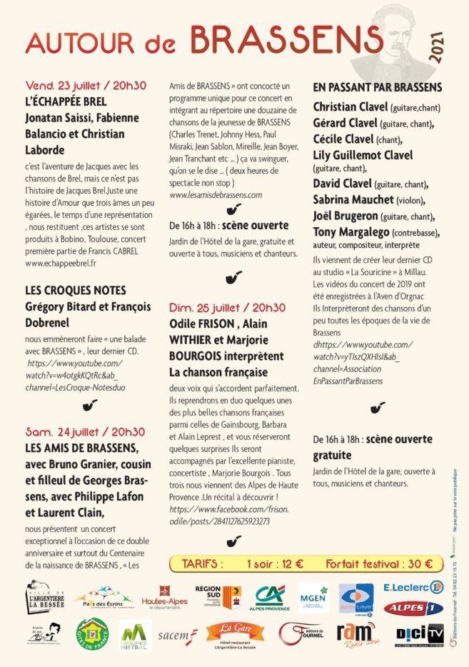 Bruno Granier interprète Brassens au Festival de l'Argentière la Bessée (05) Bruno Granier interprète Brassens au Festival de l'Argentière la Bessée (05)