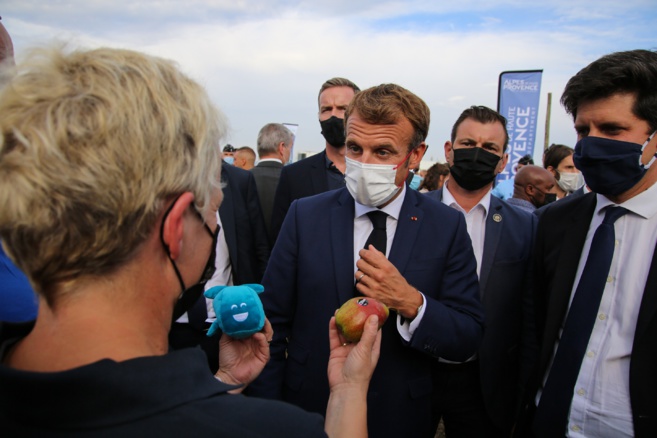 Le président Emmanuel Macron sur les terres de Jim
