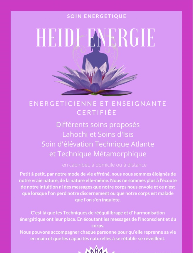 Heidi Energie - Soins Energétiques Lahochi et Métamorphique