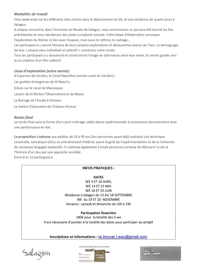 Un stage de vidéo-danse autour de l'"eau" Un stage de vidéo-danse autour de l'"eau"