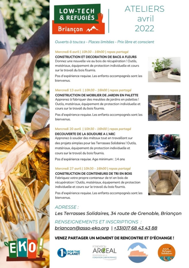 Pleins d'ateliers low-tech pour le mois d'avril à Briançon Pleins d'ateliers low-tech pour le mois d'avril à Briançon