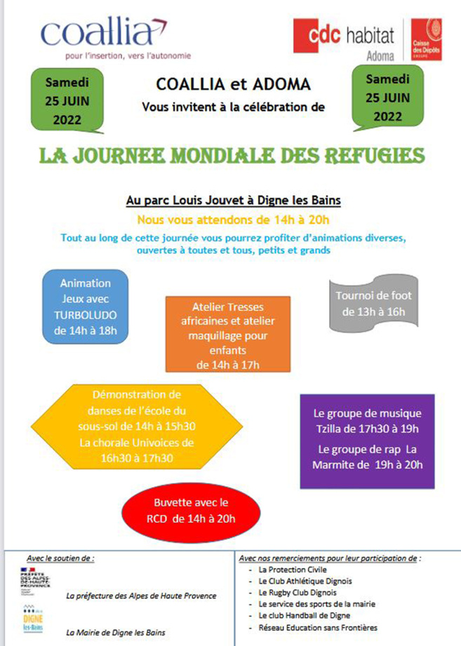 A Digne, 1ère fête des réfugiés au Parc Louis Jouvet A Digne, 1ère fête des réfugiés au Parc Louis Jouvet