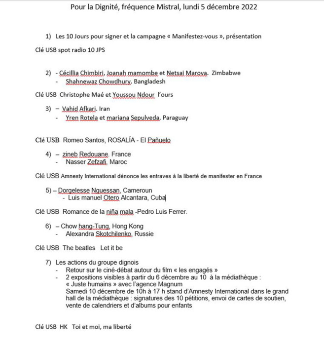 Pour la dignité, un rendez-vous mensuel sur les Droits humains avec Amnesty international Pour la dignité, un rendez-vous mensuel sur les Droits humains avec Amnesty international