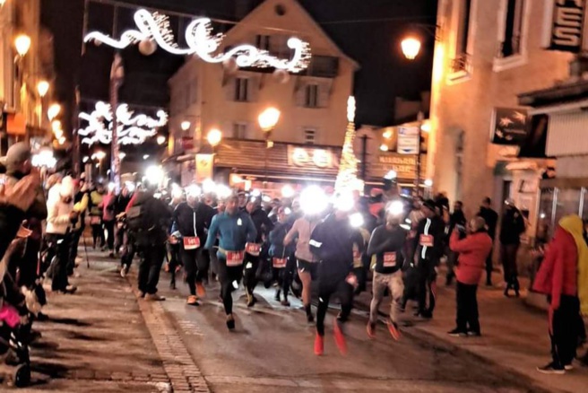 Au départ du Trail Blanc Vauban by night Au départ du Trail Blanc Vauban by night