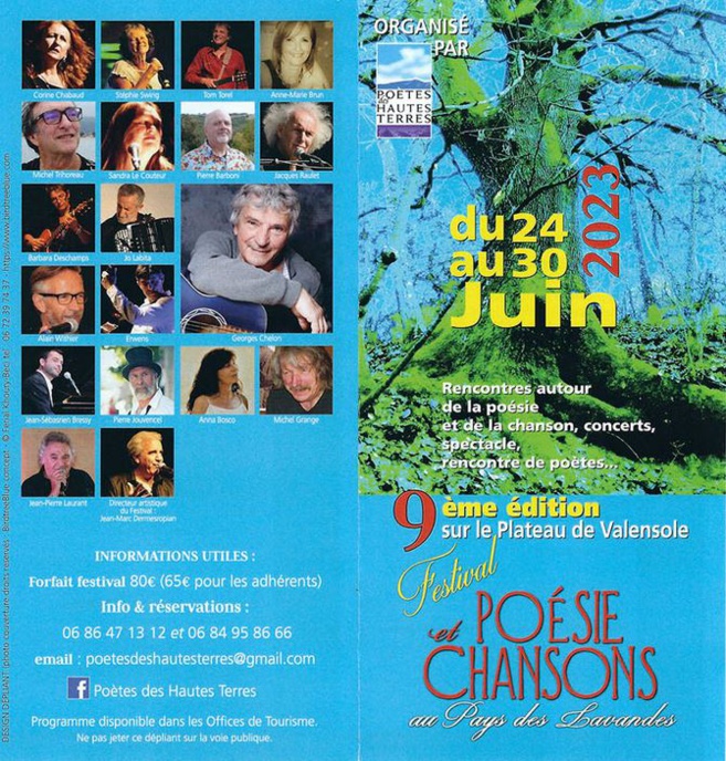 Le Festival Poésie et chansons au pays des Lavandes 2023. Le Festival Poésie et chansons au pays des Lavandes 2023.