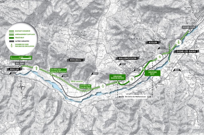 Le choix de la desserte pour Digne. Le choix de la desserte pour Digne.