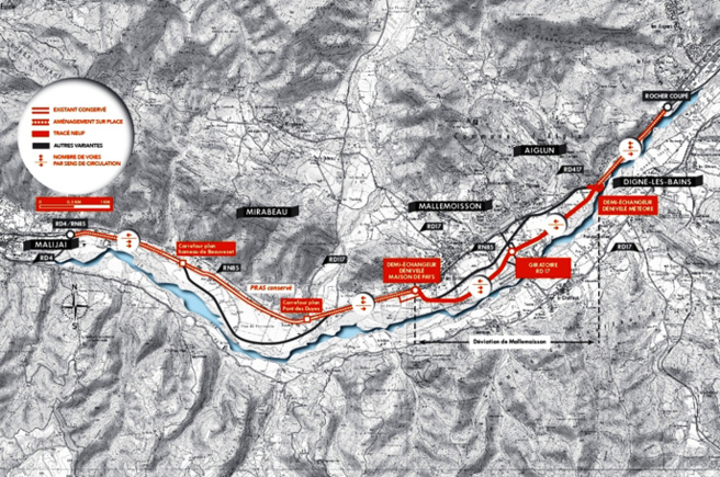 Le choix de la desserte pour Digne. Le choix de la desserte pour Digne.