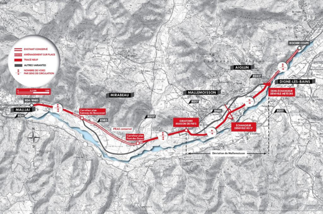 Le choix de la desserte pour Digne. Le choix de la desserte pour Digne.