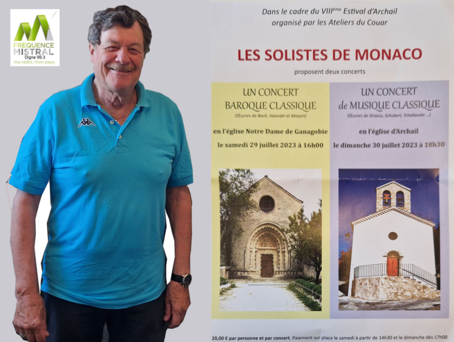 Concerts des Solistes de Monaco à Ganagobie et Archail les 29 et 30 juillet 2023 Concerts des Solistes de Monaco à Ganagobie et Archail les 29 et 30 juillet 2023