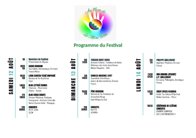 Forcalquier, Festival "Au Nom De La Mère Terre' du 12 au 14 août Forcalquier, Festival "Au Nom De La Mère Terre' du 12 au 14 août