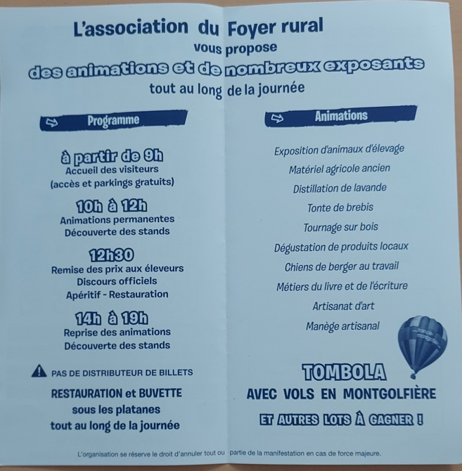 40ème Foire agricole et rurale d’Ongles (04) dimanche 13 août 40ème Foire agricole et rurale d’Ongles (04) dimanche 13 août
