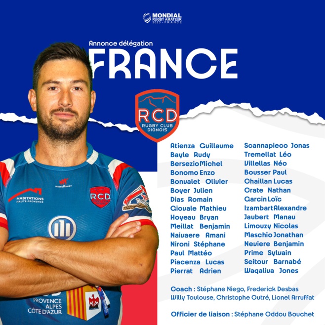 A Digne, lors de la présentation officielle de l'équipe de France du Mondial de Rugby Amateur !