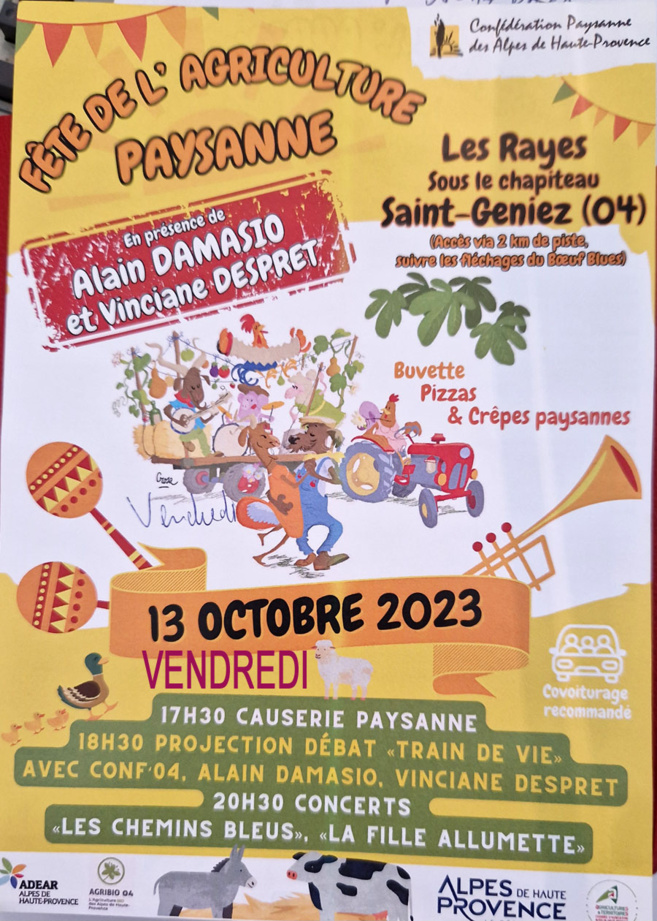Fête de l'agriculture paysanne à Saint Geniez vendredi 13 octobre 2023