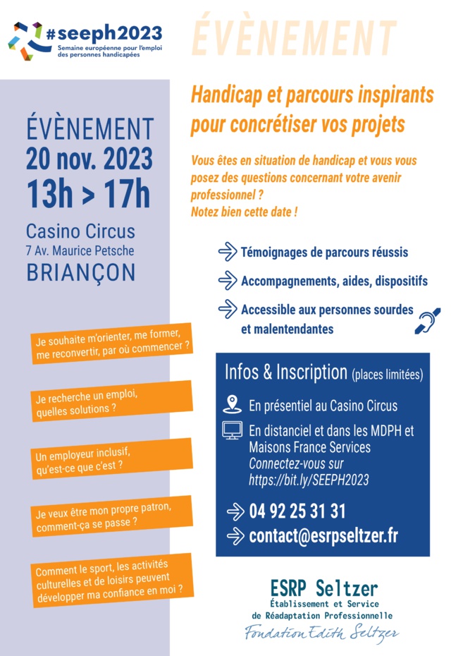 "Handicap et parcours inspirants", une journée organisée par l'ESRP Seltzer "Handicap et parcours inspirants", une journée organisée par l'ESRP Seltzer