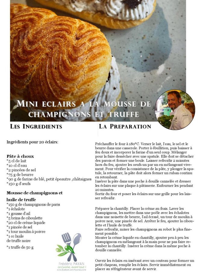 LES RECETTES DU CHEF CUISINIER Frédéric PAYAN