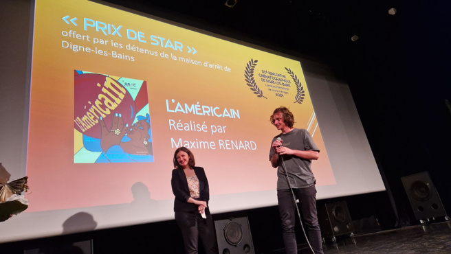 Caroline Portal-Bordes directrice des Rencontres cinématographiques et Maxime Renard réalisateur Caroline Portal-Bordes directrice des Rencontres cinématographiques et Maxime Renard réalisateur