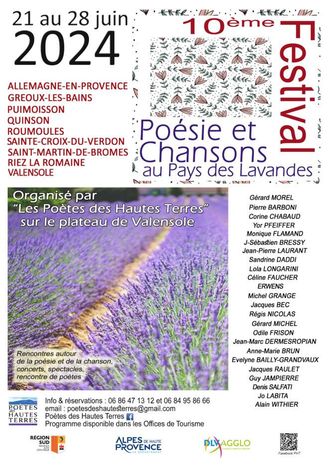 La 10ème édition du Festival Poésie et chansons au Pays des Lavandes vous attend !