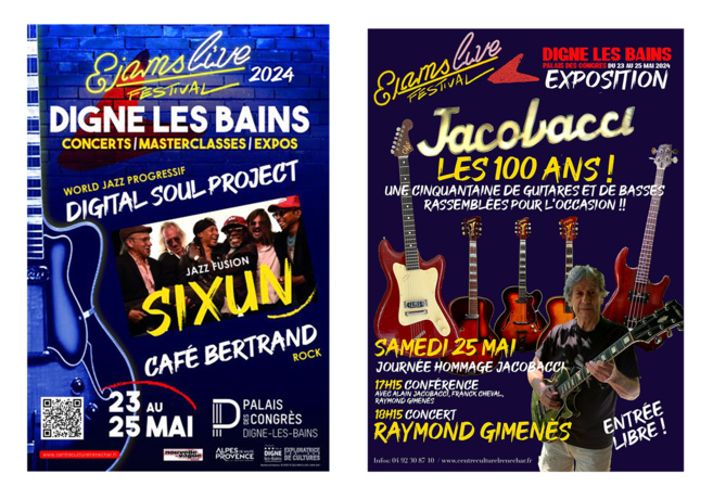 L'exposition de guitare JACOBACCI (les 100 ans) et le Festival Ejamslive du 23 au 25 mai 2024 L'exposition de guitare JACOBACCI (les 100 ans) et le Festival Ejamslive du 23 au 25 mai 2024