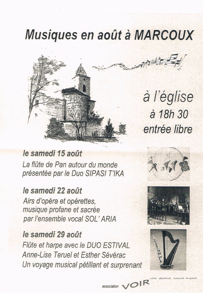 Musiques en août à Marcoux Musiques en août à Marcoux