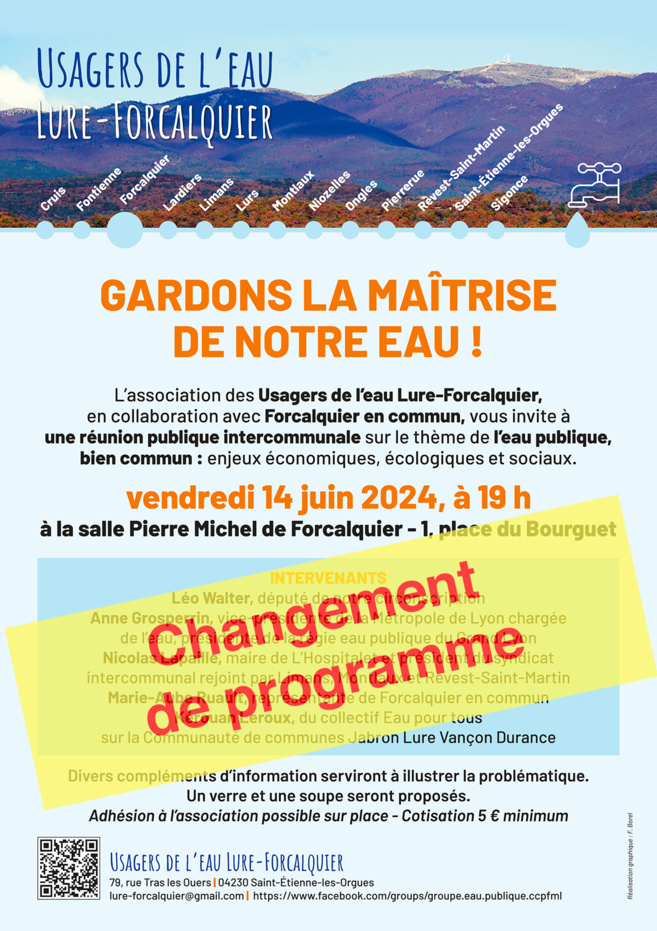 Réunion publique - Association eau Lure Forcalquier - 14 juin 2024 Réunion publique - Association eau Lure Forcalquier - 14 juin 2024