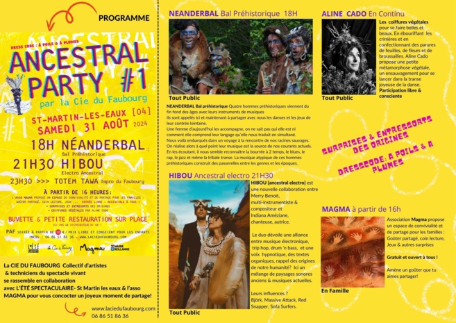 Samedi 31 août - Grande soirée "ANCESTRAL PARTY" de La COMPAGNIE DU FAUBOURG à Saint-Martin-Les-EAUX ! Samedi 31 août - Grande soirée "ANCESTRAL PARTY" de La COMPAGNIE DU FAUBOURG à Saint-Martin-Les-EAUX !