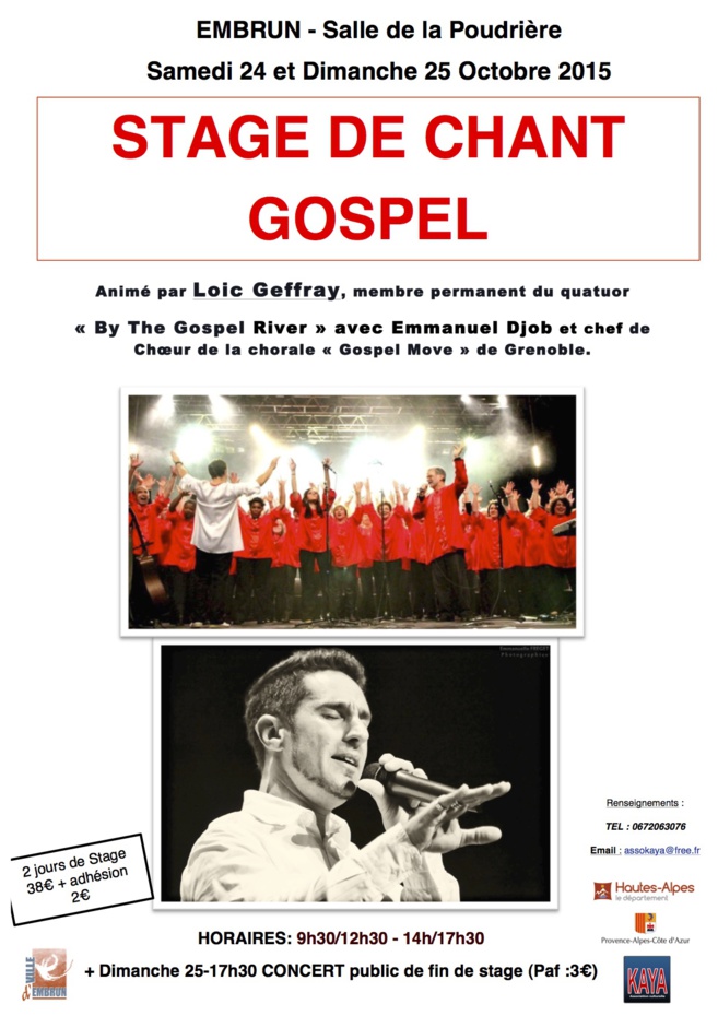 Gospel au menu du nouveau stage l’asso Kaya Gospel au menu du nouveau stage l’asso Kaya