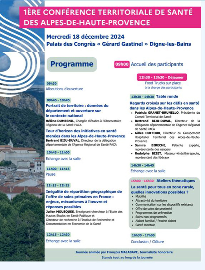 Une journée pour s'informer ou partager des idées novatrices autour de la santé sur le territoire. Une journée pour s'informer ou partager des idées novatrices autour de la santé sur le territoire.