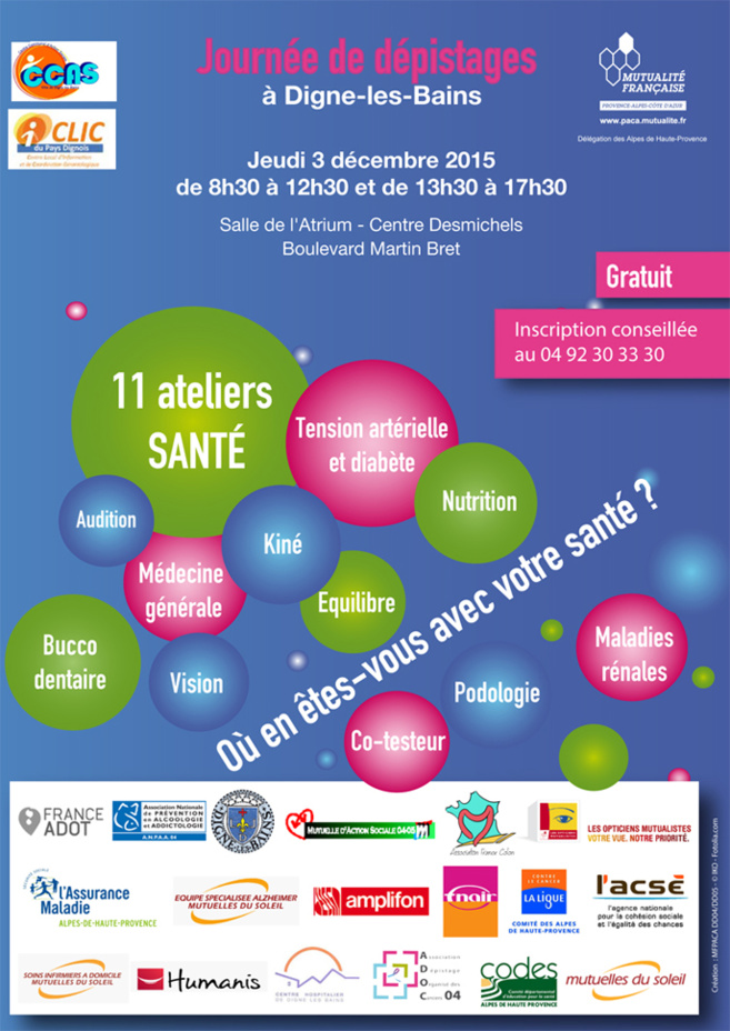 Où en êtes-vous de votre santé ? Une journée de dépistage pour faire le point à Digne Où en êtes-vous de votre santé ? Une journée de dépistage pour faire le point à Digne