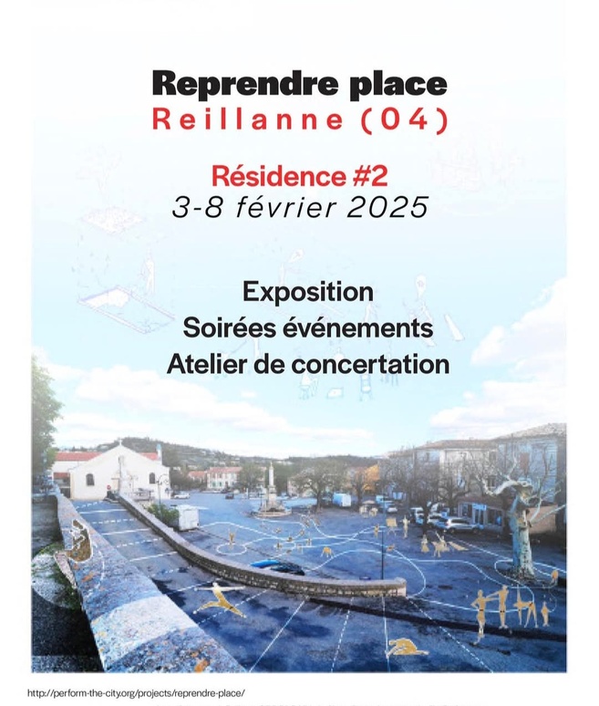 3 - 8 Février 2025 - REPRENDRE PLACE - REILLANNE - Résidence # 2 - EXPOSITION, SOIREES EVENEMENTS, ATELIER DE CONCERTATION 3 - 8 Février 2025 - REPRENDRE PLACE - REILLANNE - Résidence # 2 - EXPOSITION, SOIREES EVENEMENTS, ATELIER DE CONCERTATION