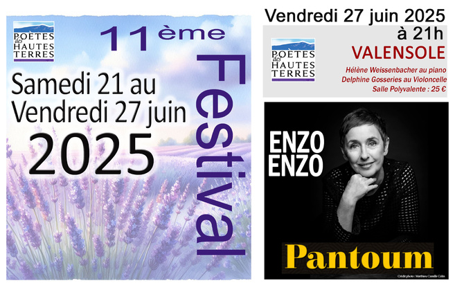 Présentation des soirées du Festival Poésie et Chanson au Pays des Lavandes du Samedi 21 juin au vendredi 27juin 2025. Présentation des soirées du Festival Poésie et Chanson au Pays des Lavandes du Samedi 21 juin au vendredi 27juin 2025.