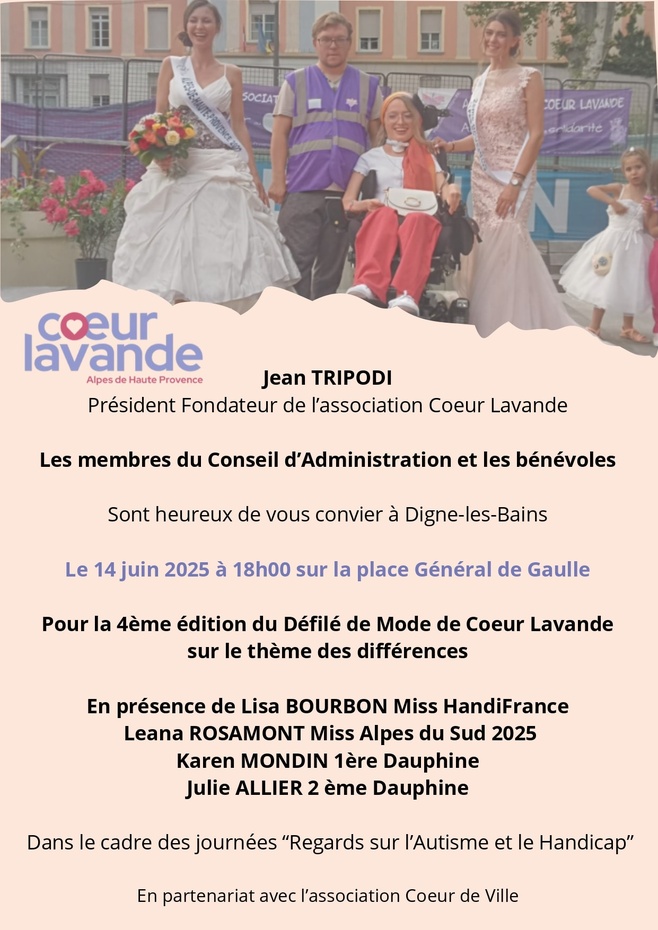 Samedi 14 juin 2025 c'est la 1ère journée de la mode à Digne les bains. Samedi 14 juin 2025 c'est la 1ère journée de la mode à Digne les bains.