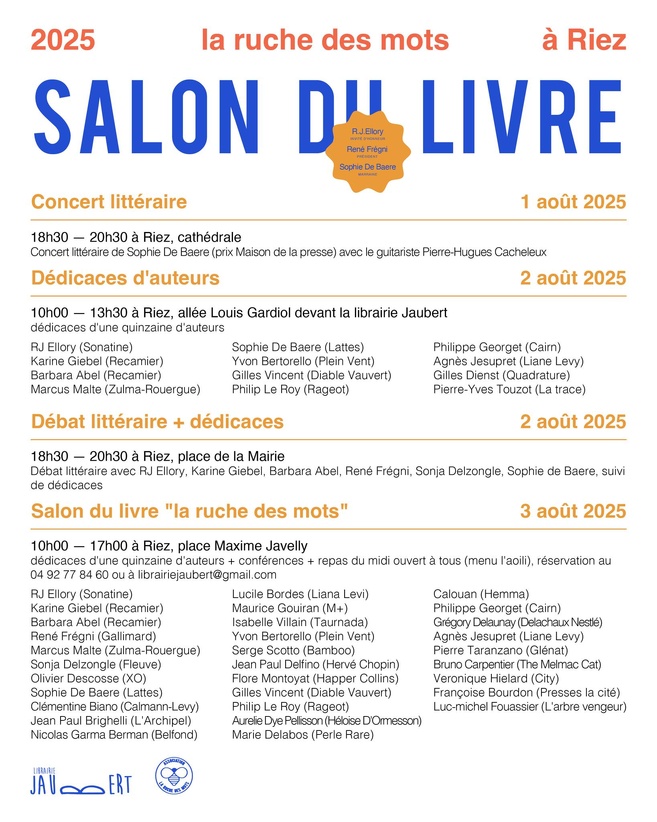 13e édition de La Ruche des mots, à Riez du 1er au 03 août 13e édition de La Ruche des mots, à Riez du 1er au 03 août