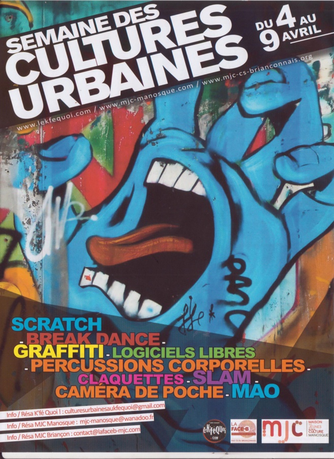 La semaine des cultures urbaines, c'est du 4 au 9 avril! La semaine des cultures urbaines, c'est du 4 au 9 avril!