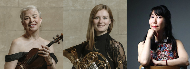 Les premières artistes de la saison 2026 :Cordelia Palm, Mathilde Dannière & Ayaka Niwano. Crédit photo Blandine Soulage.