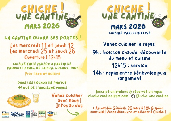 De nouvelles perspectives pour Chiche ! Une cantine De nouvelles perspectives pour Chiche ! Une cantine