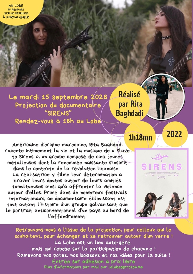 La Lobe à Forcalquier : Focus sur le film  documentaire" Sirens"