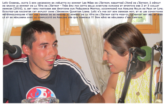 Loïc Chesnel 22ans, et Adeline Nalin de Peak of Life Loïc Chesnel 22ans, et Adeline Nalin de Peak of Life